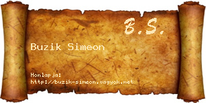 Buzik Simeon névjegykártya